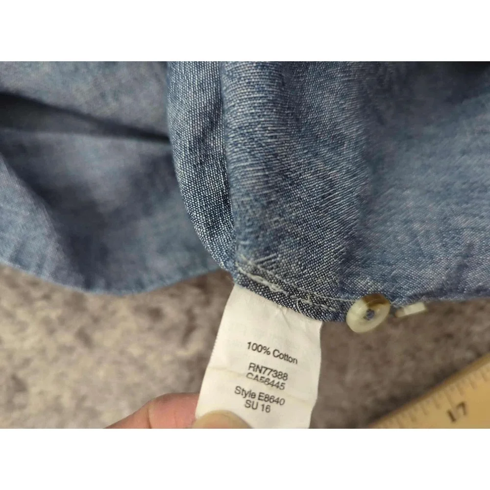 J Crew Button Down Shirt Mens Large Chambray‎ Slim Fit Casual